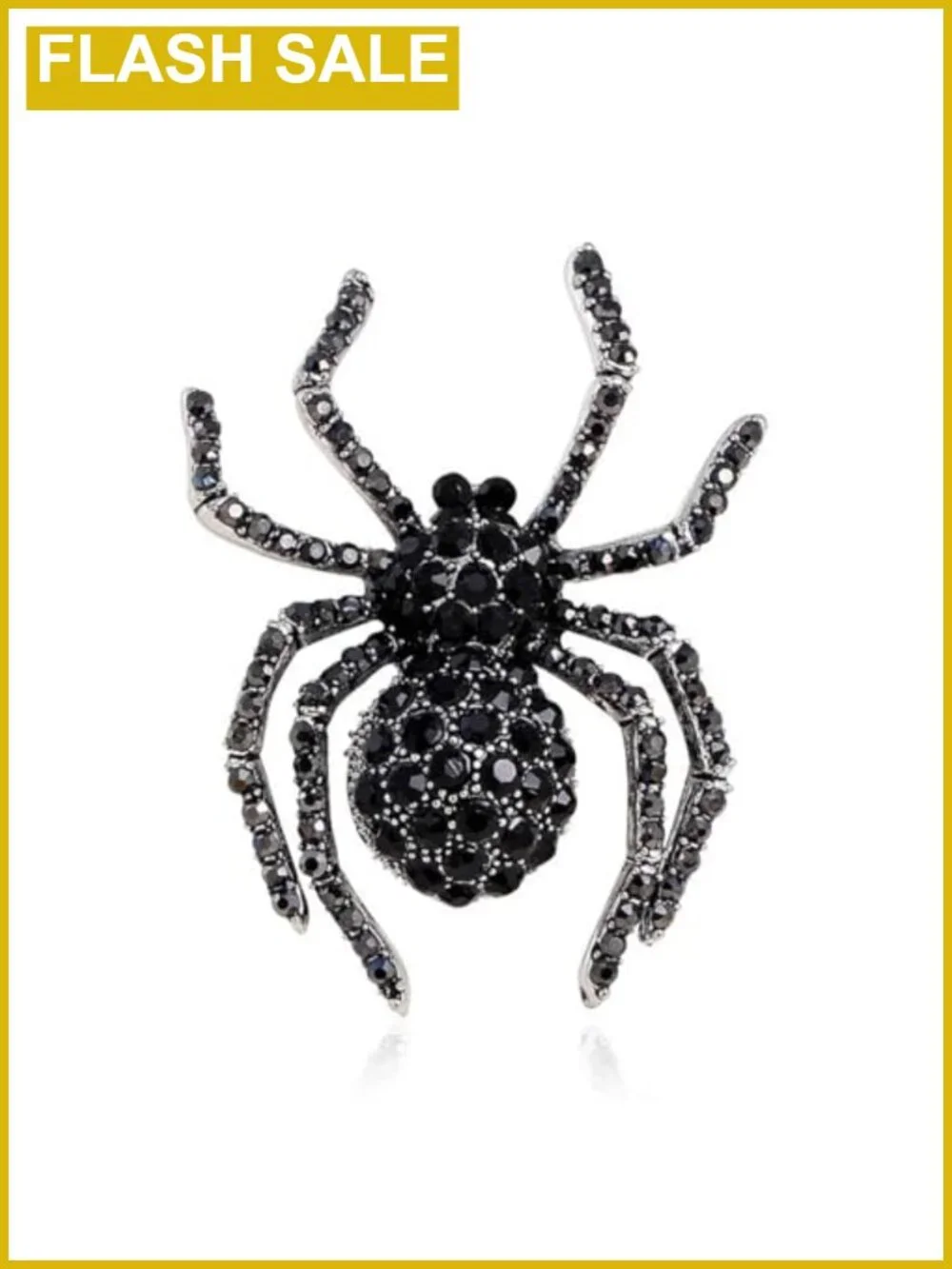 Gothic Rhinestone Spider Brooch Pin Halloween Cosplay Vintage Costume Accessory